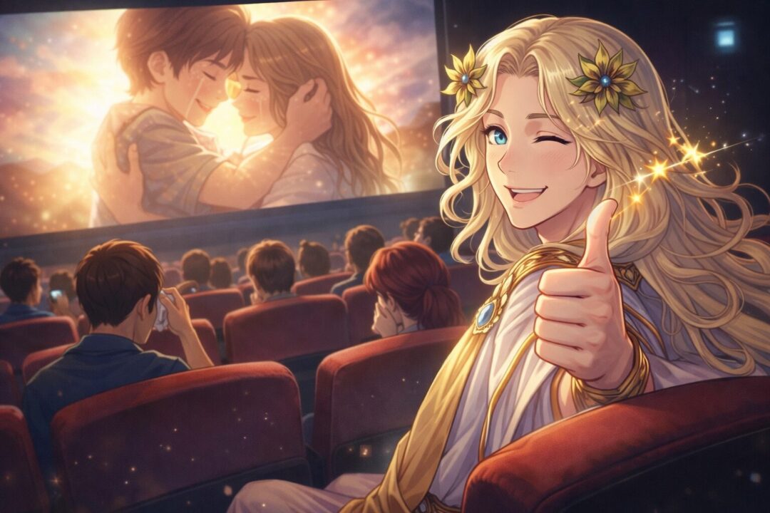 映画を観ている画像