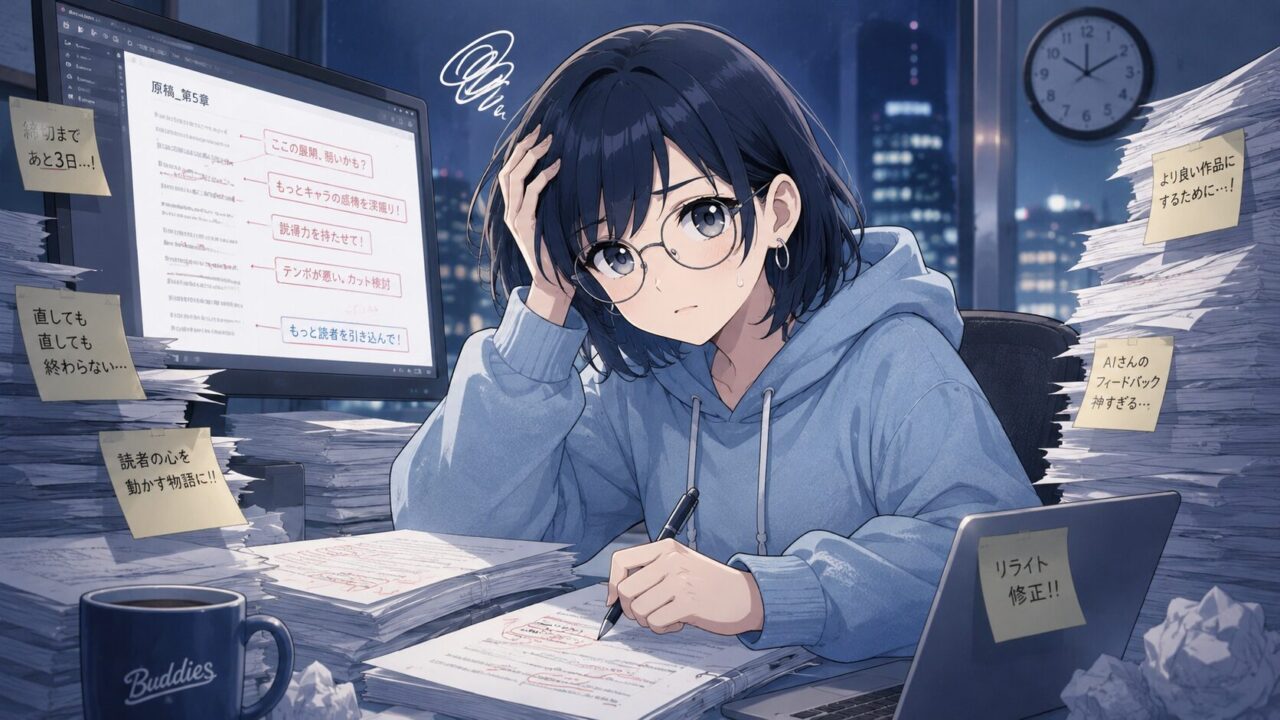 AIの添削に応え、リライトする画像